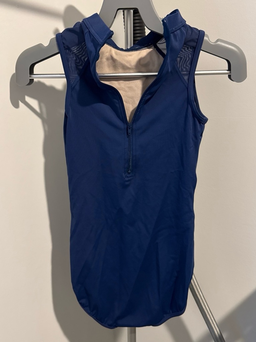 Sleeveless Navy Zip-Front leotard